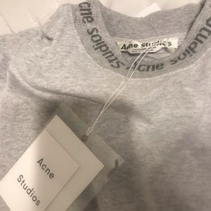 ACNE STUDIOS LOGO CREWNECK T SHIRT (GREY)